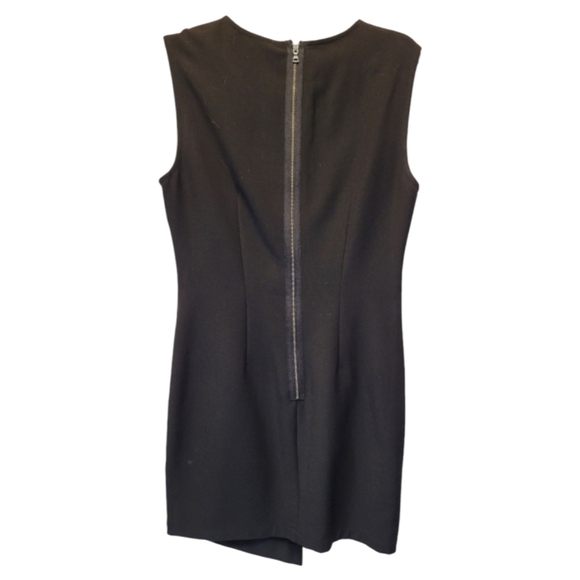 BCBGMaxAzria Blue Black Orange Nikole Asymmetrical Zip Sheath Dress - Size 08 - Picture 4 of 7